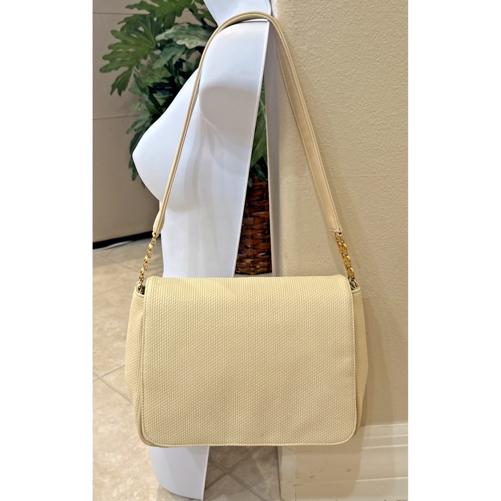 Mondani Yellow faux leather Shoulder bag Gold Hardware Purse Retro Career